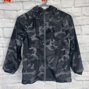 Joe Fresh kids lightweight full zip mesh lined camo jacket boys sz 7-8